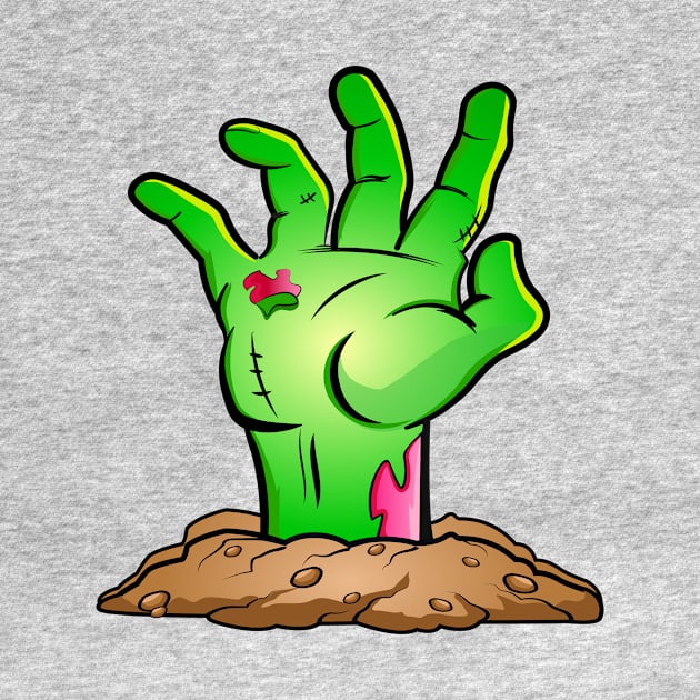 Green Zombie Hand by Cripta Art